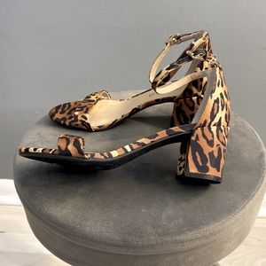Unisa | Cheetah Animal Print Block Heel Sandal - new never worn